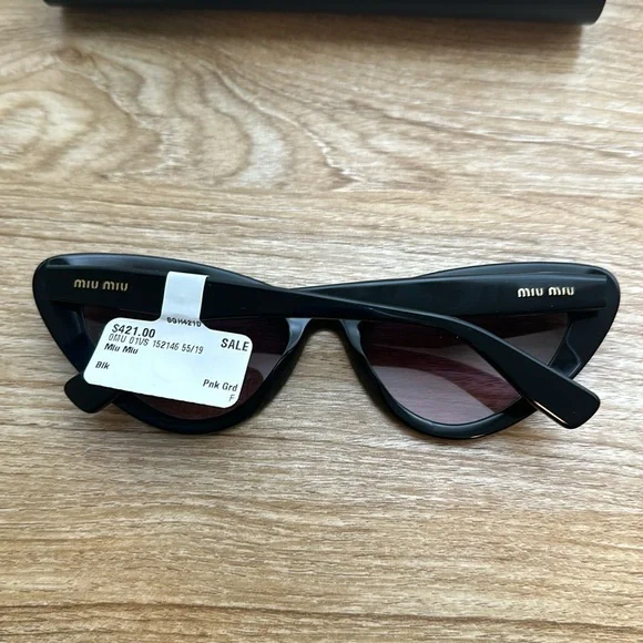 Brand New Miu Miu Sunglasses OMU 01VS 152146 55/19  PNK GRD Black Generic Case - Picture 5 of 11